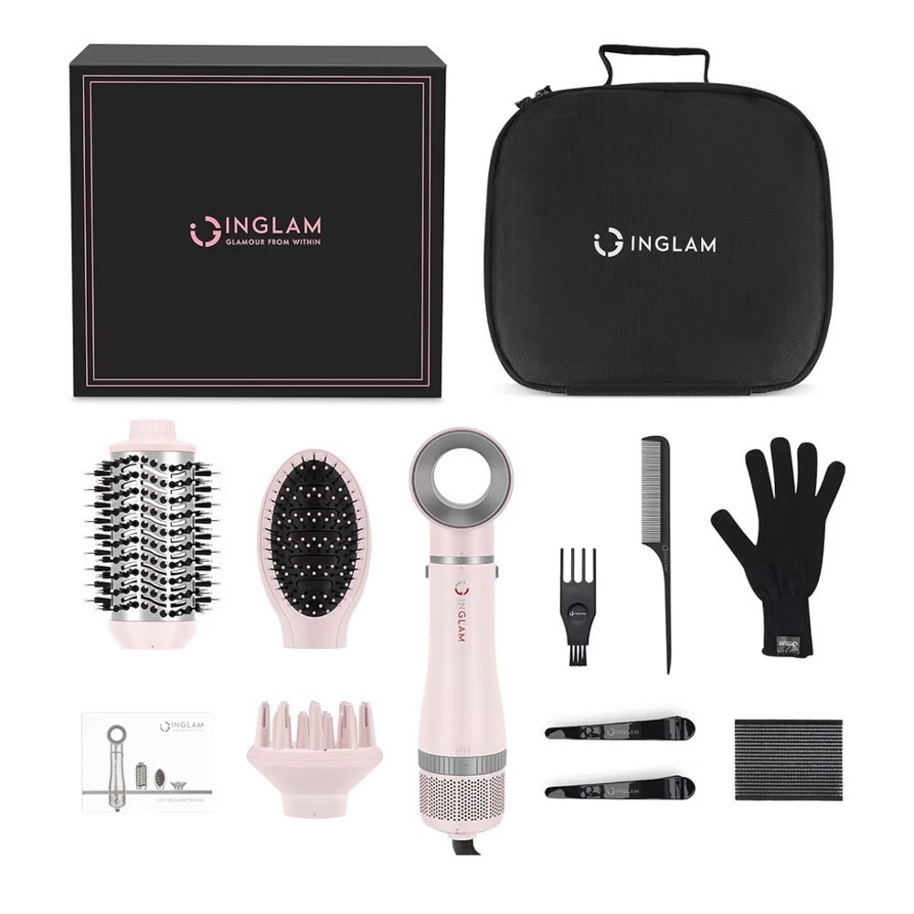 ✨ IG INGLAM 4-in-1 Blowout Hair Dryer Brush Set – Pink (New With Tags) ✨ - Picture 10 of 14